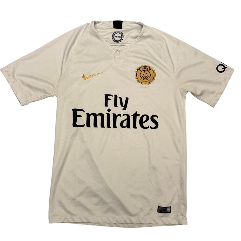 Nike PSG Paris Saint-Germain Away 2018-19 Jersey Men's Small Off White Gold